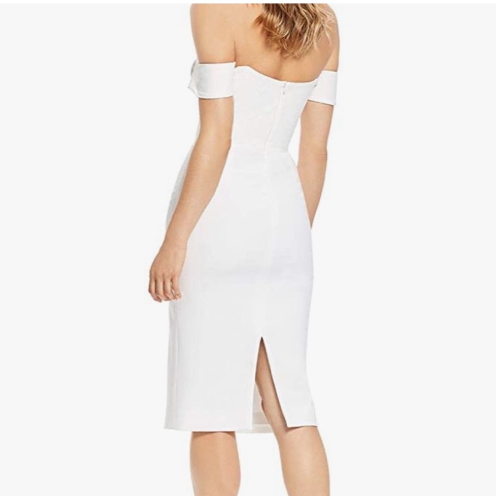 Stylish Off-Shoulder White Midi Dress - Picture 2 of 3
